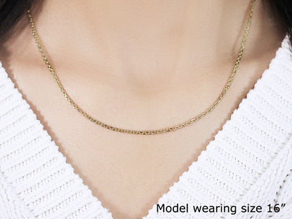 14k Yellow Gold Diamond Cut Cable Link Chain (1.90 mm) 