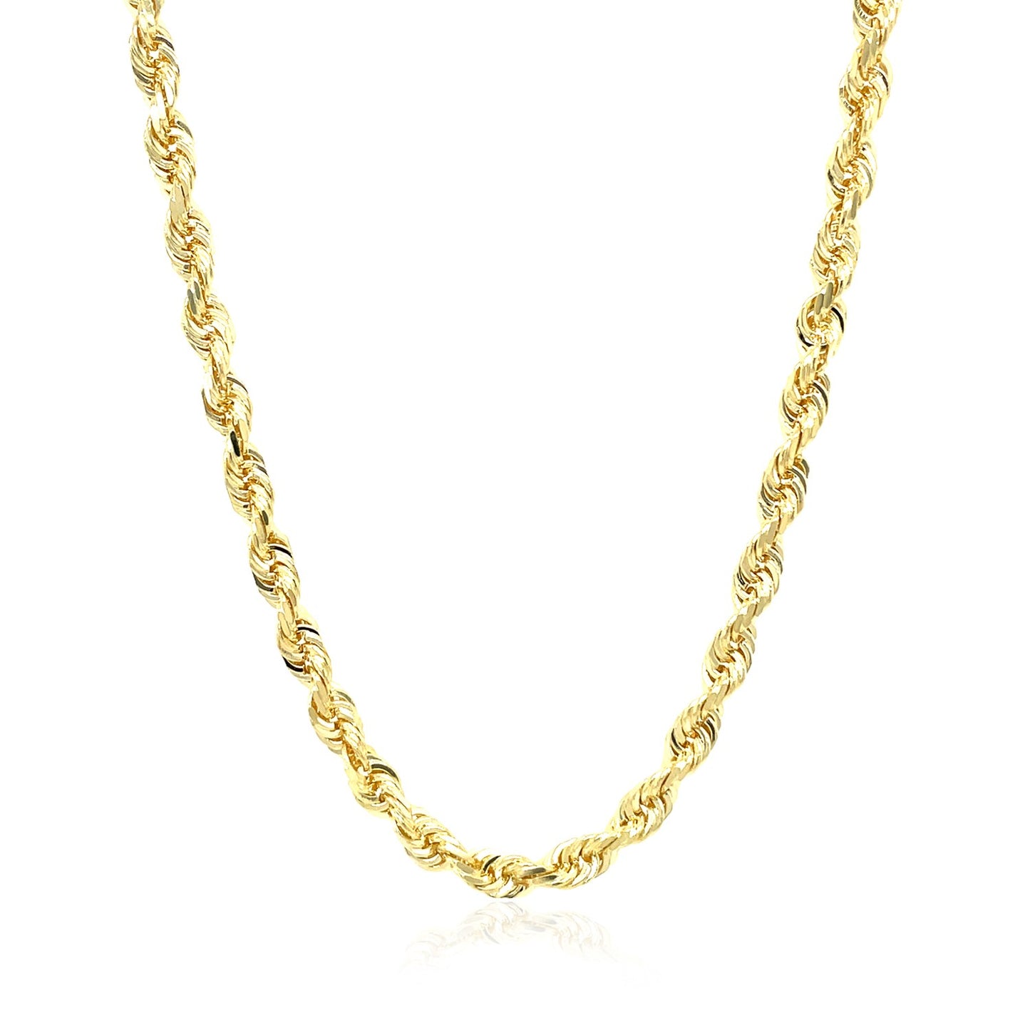 10k Yellow Gold Solid Diamond Cut Rope Chain (4.00 mm) 