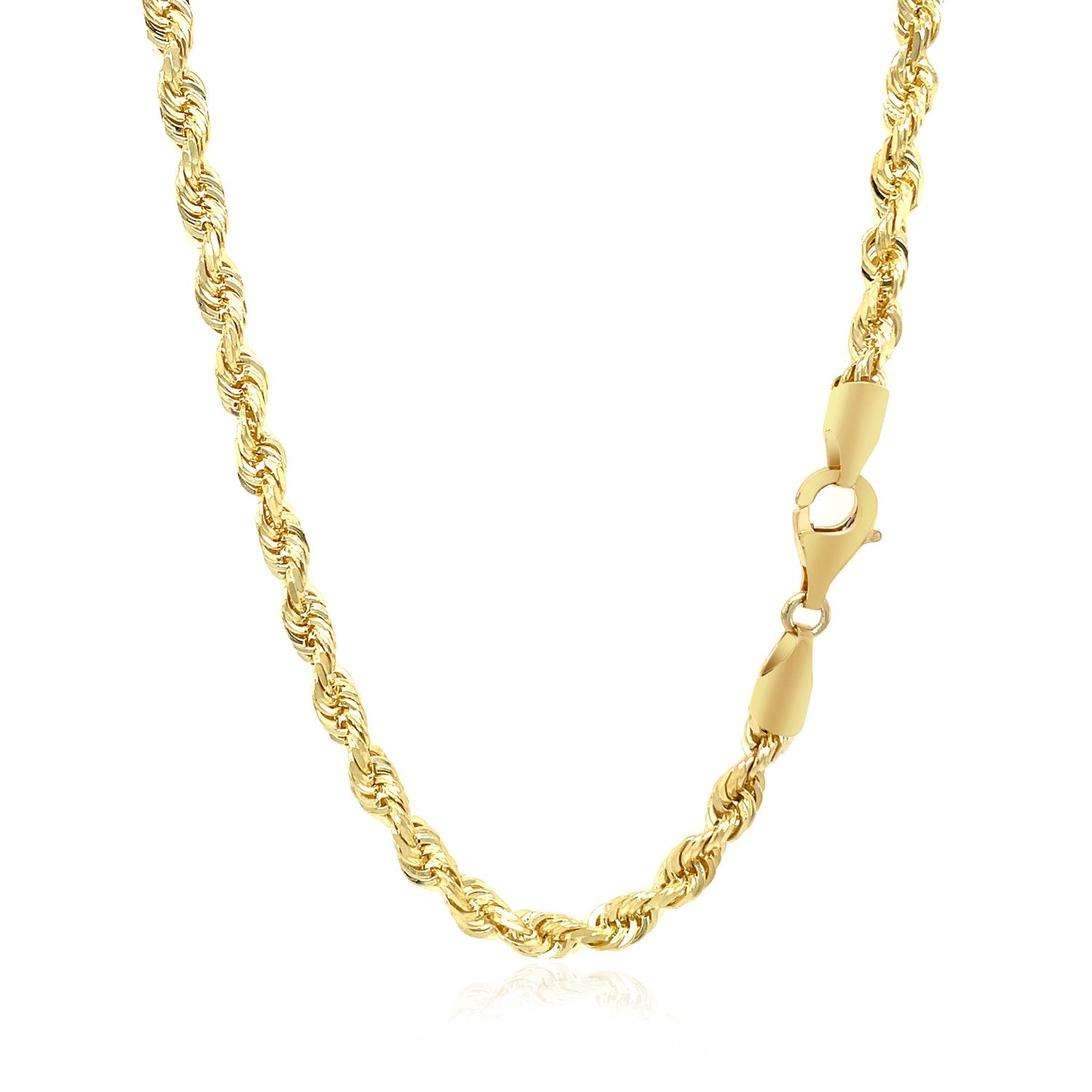 10k Yellow Gold Solid Diamond Cut Rope Chain (4.00 mm) 