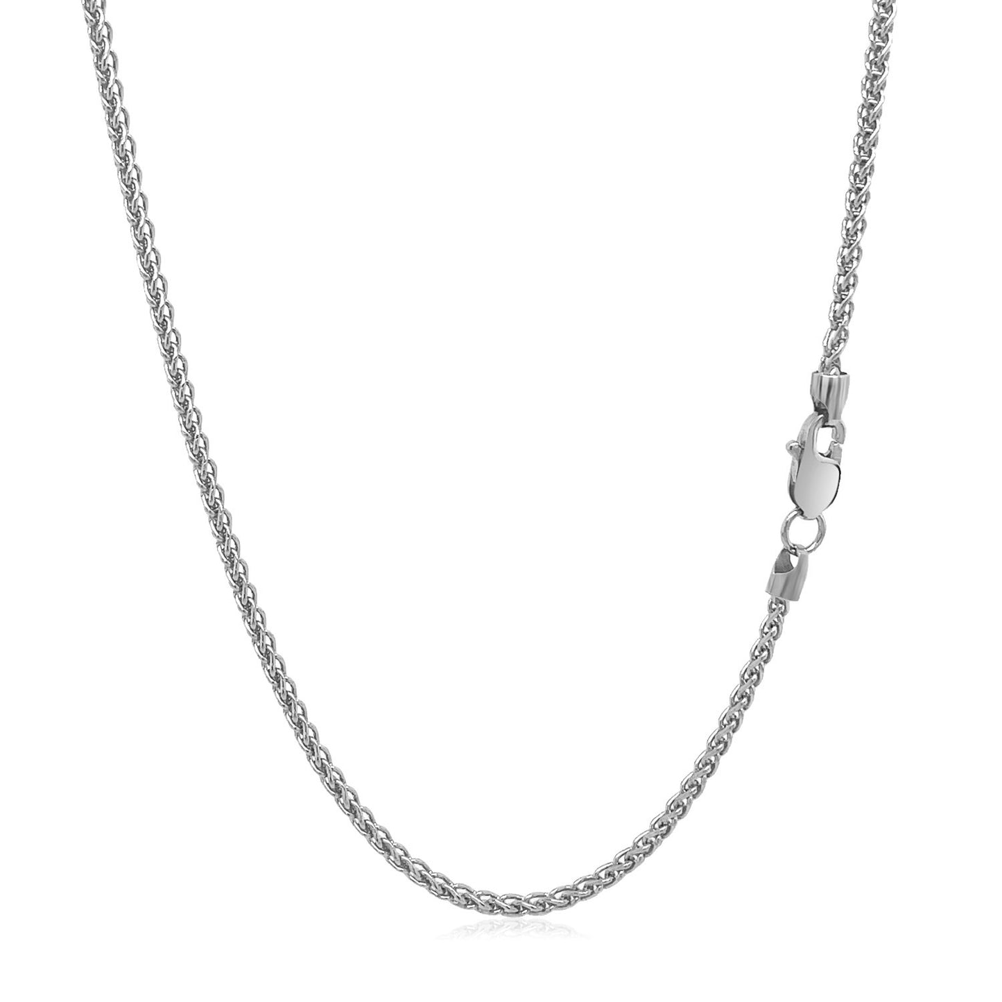 14k White Gold Round Wheat Chain (1.5 mm) 
