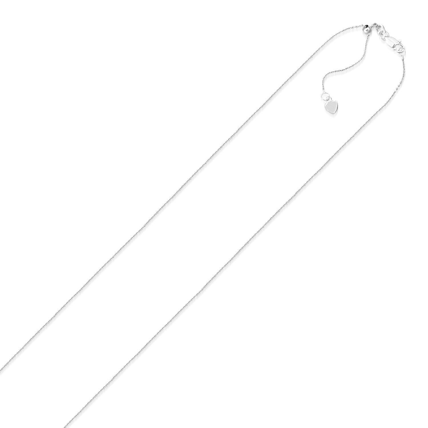 14k White Gold Adjustable Cable Chain (1.10 mm) 