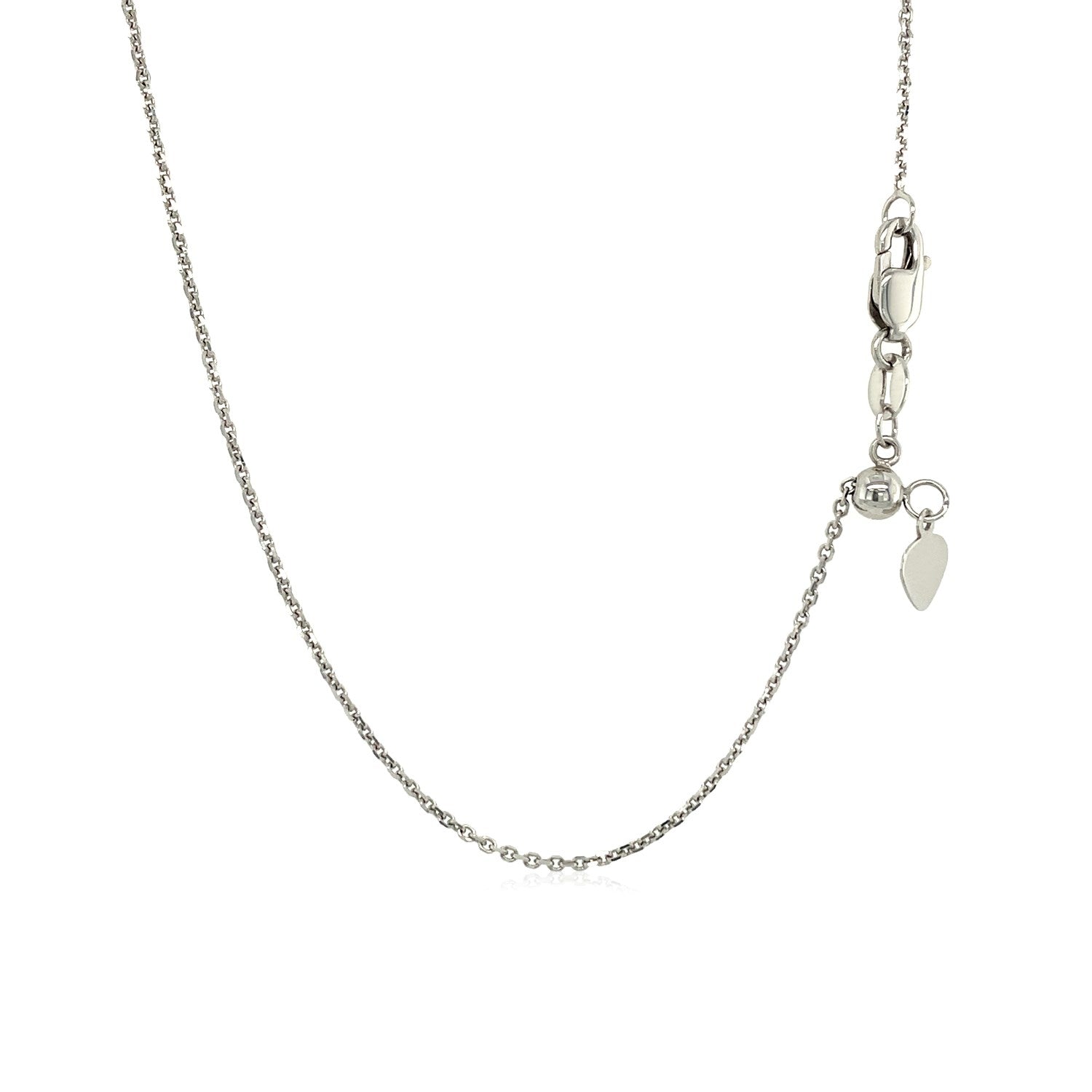 14k White Gold Adjustable Cable Chain (1.10 mm) 