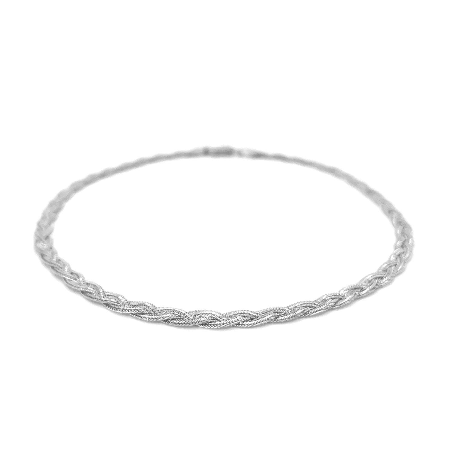 14k White Gold Braided Bracelet  (3.50 mm) 
