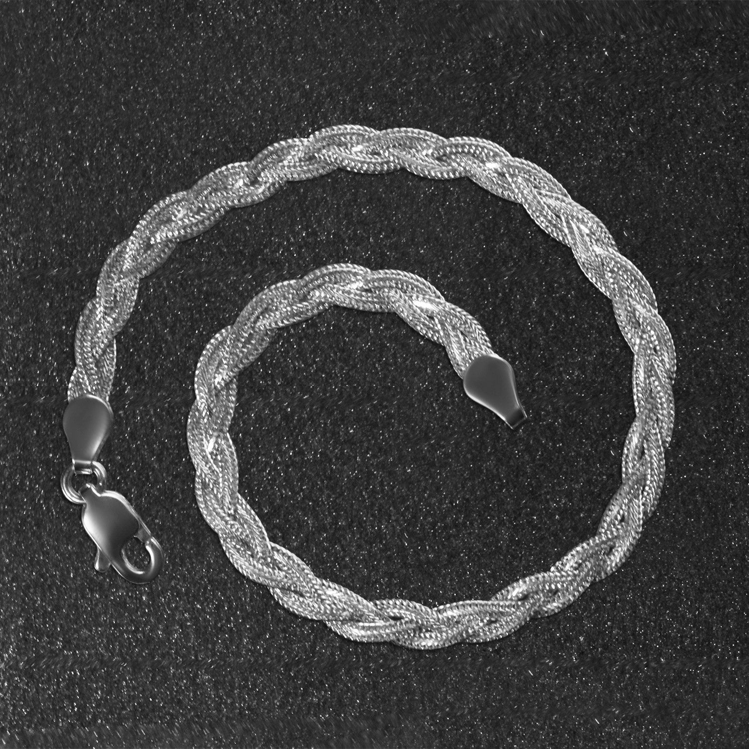 14k White Gold Braided Bracelet  (3.50 mm) 