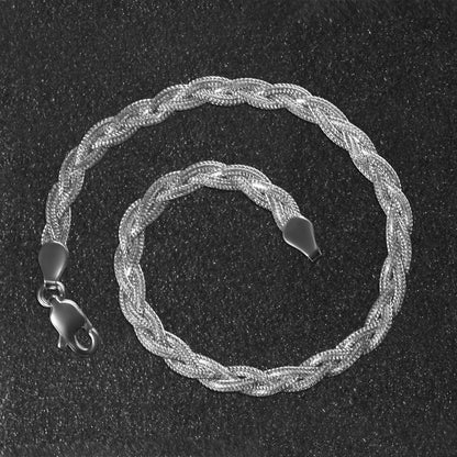 14k White Gold Braided Bracelet  (3.50 mm) 