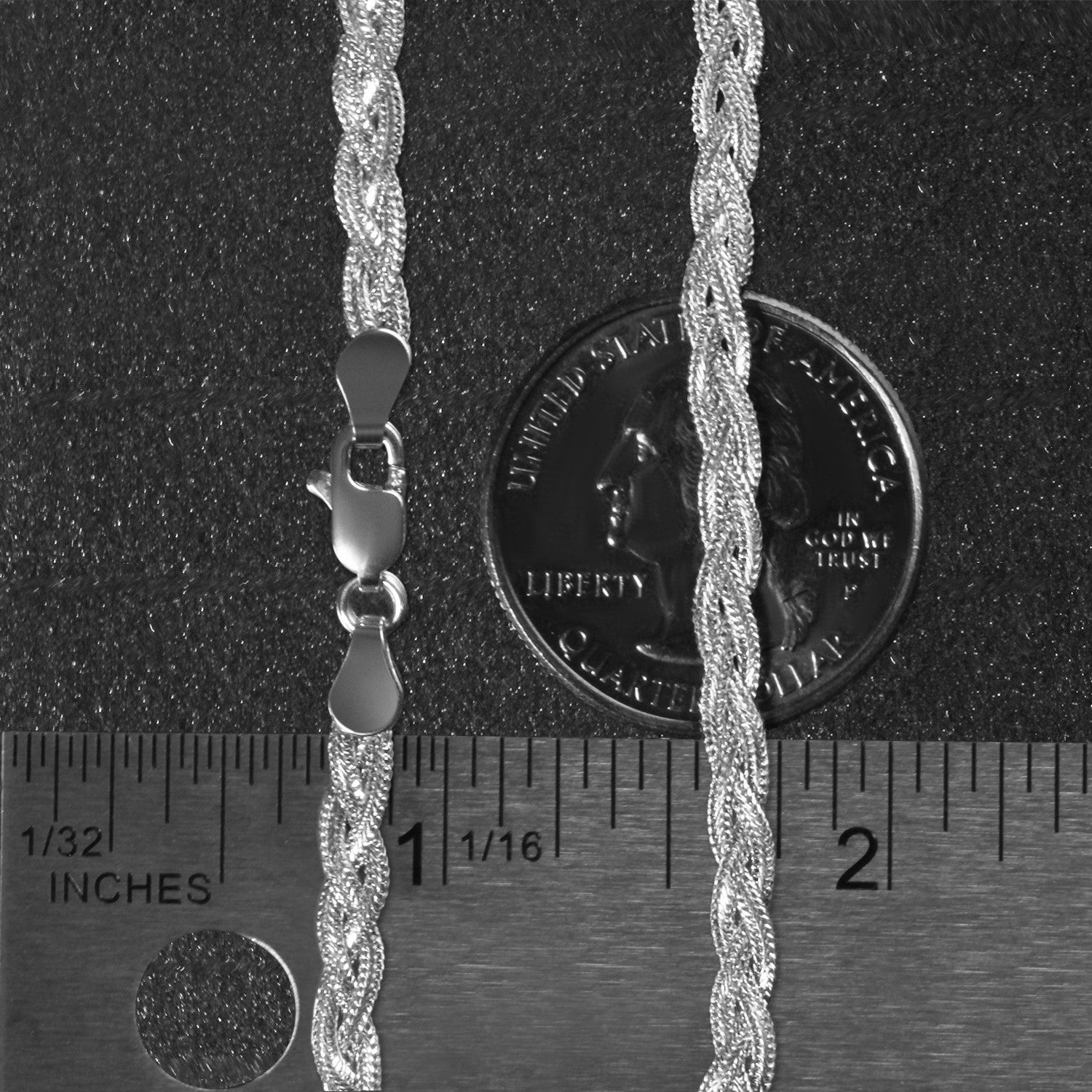 14k White Gold Braided Bracelet  (3.50 mm) 