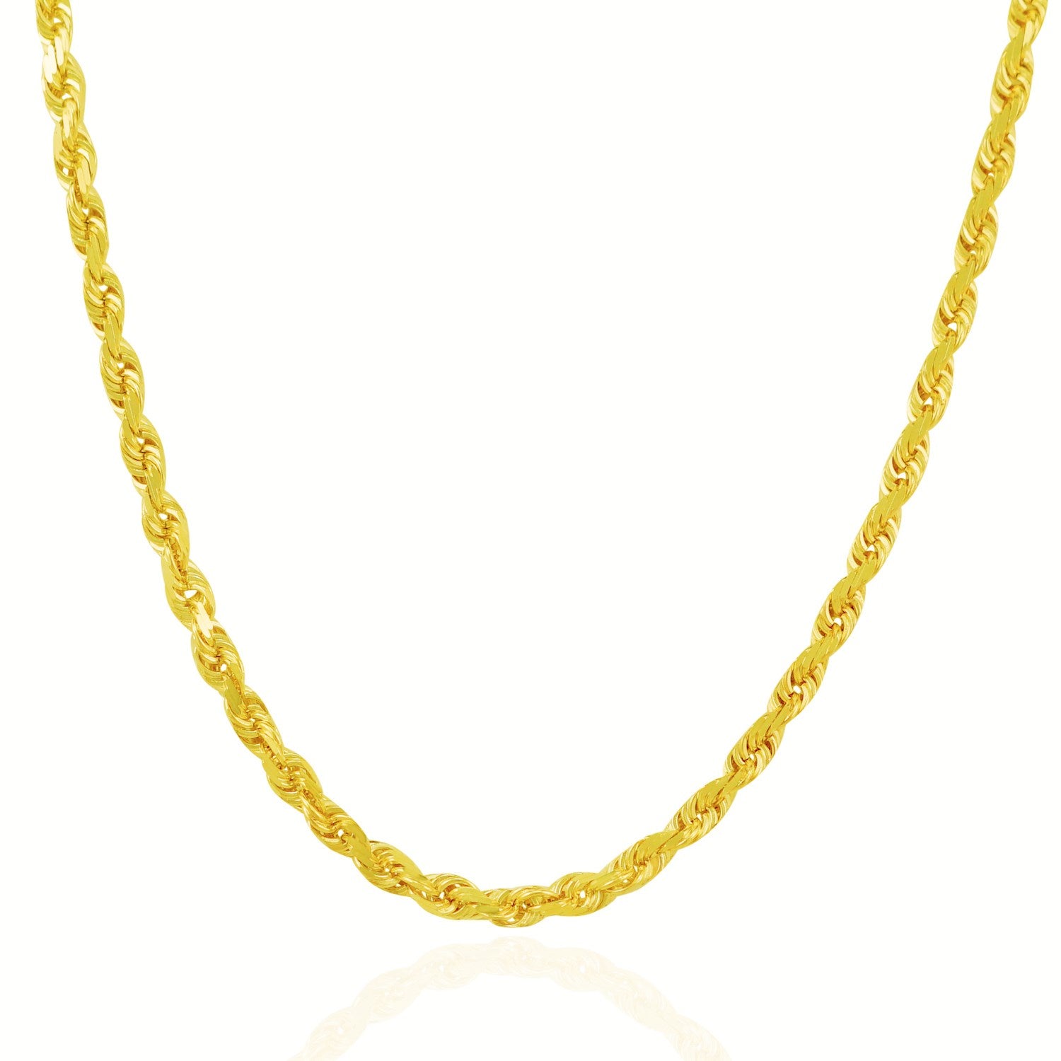 10k Yellow Gold Solid Diamond Cut Rope Chain (5.00 mm) 