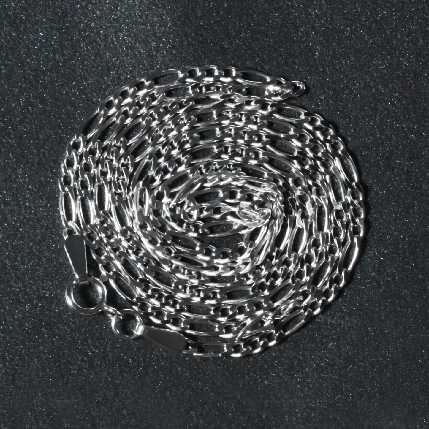 14k White Gold Solid Figaro Chain (1.90 mm) 