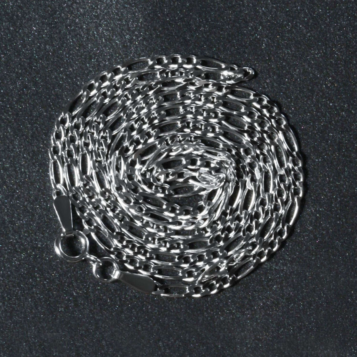 14k White Gold Solid Figaro Chain (1.90 mm) 