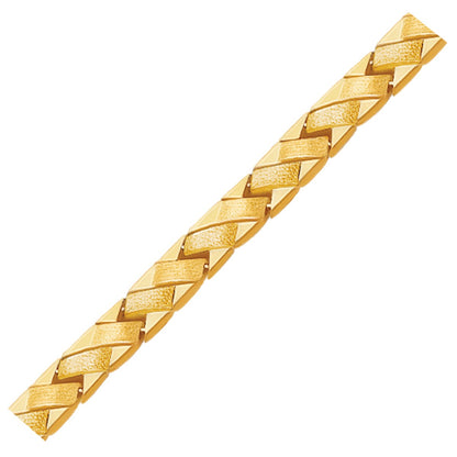 14k Yellow Gold Fancy Basket Weave Line Bracelet (4.85 mm) 