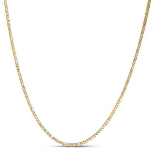 14k Yellow Gold Round Pave Franco Chain (2.30 mm) 