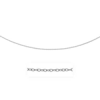 14k White Gold Pendant Chain with Textured Links (2.30 mm) 