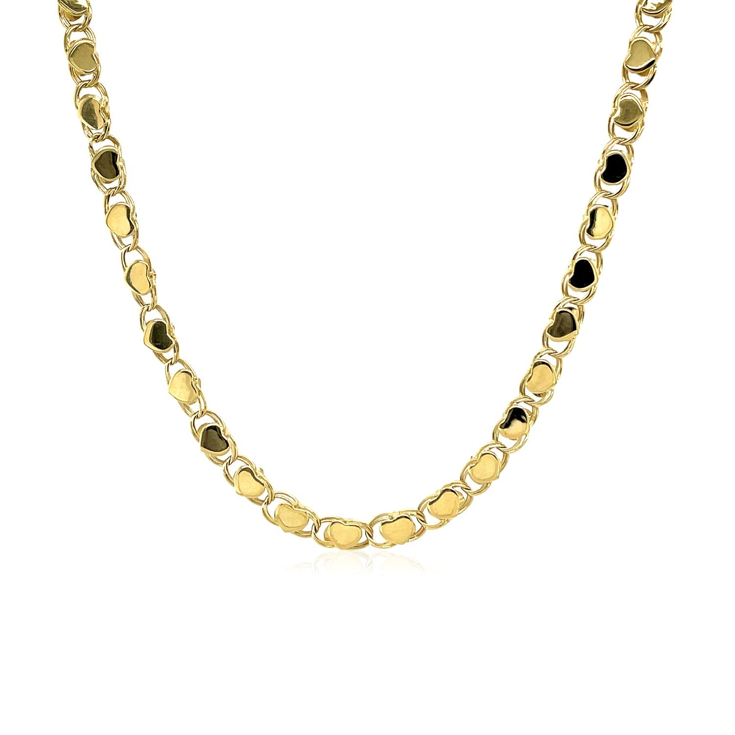 14k Yellow Gold Heart Chain (3.20 mm) 