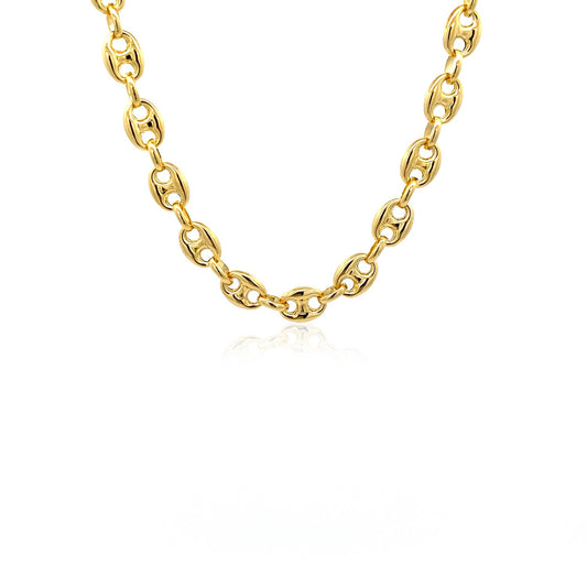 14k Yellow Gold Puffed Mariner Link Chain (6.80 mm) 