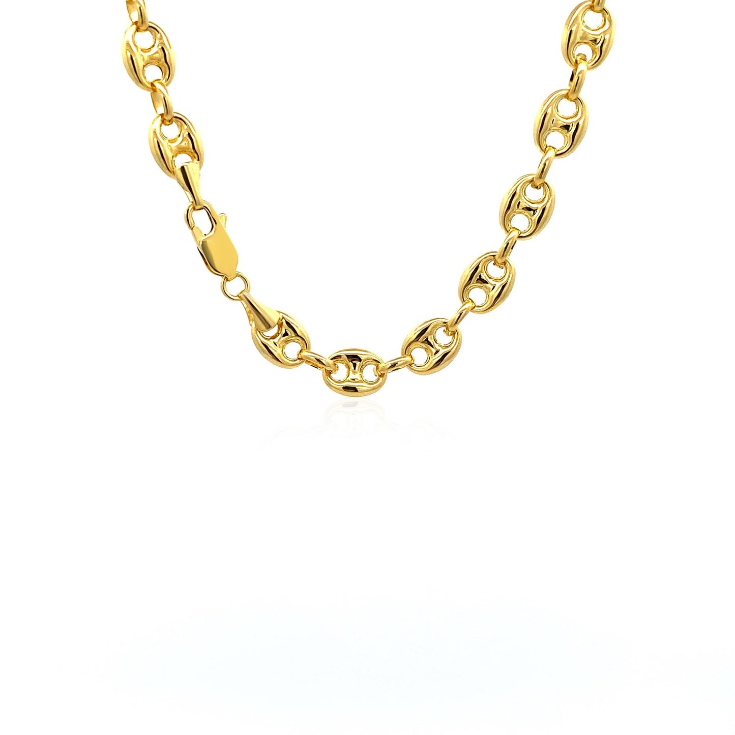 14k Yellow Gold Puffed Mariner Link Chain (6.80 mm) 