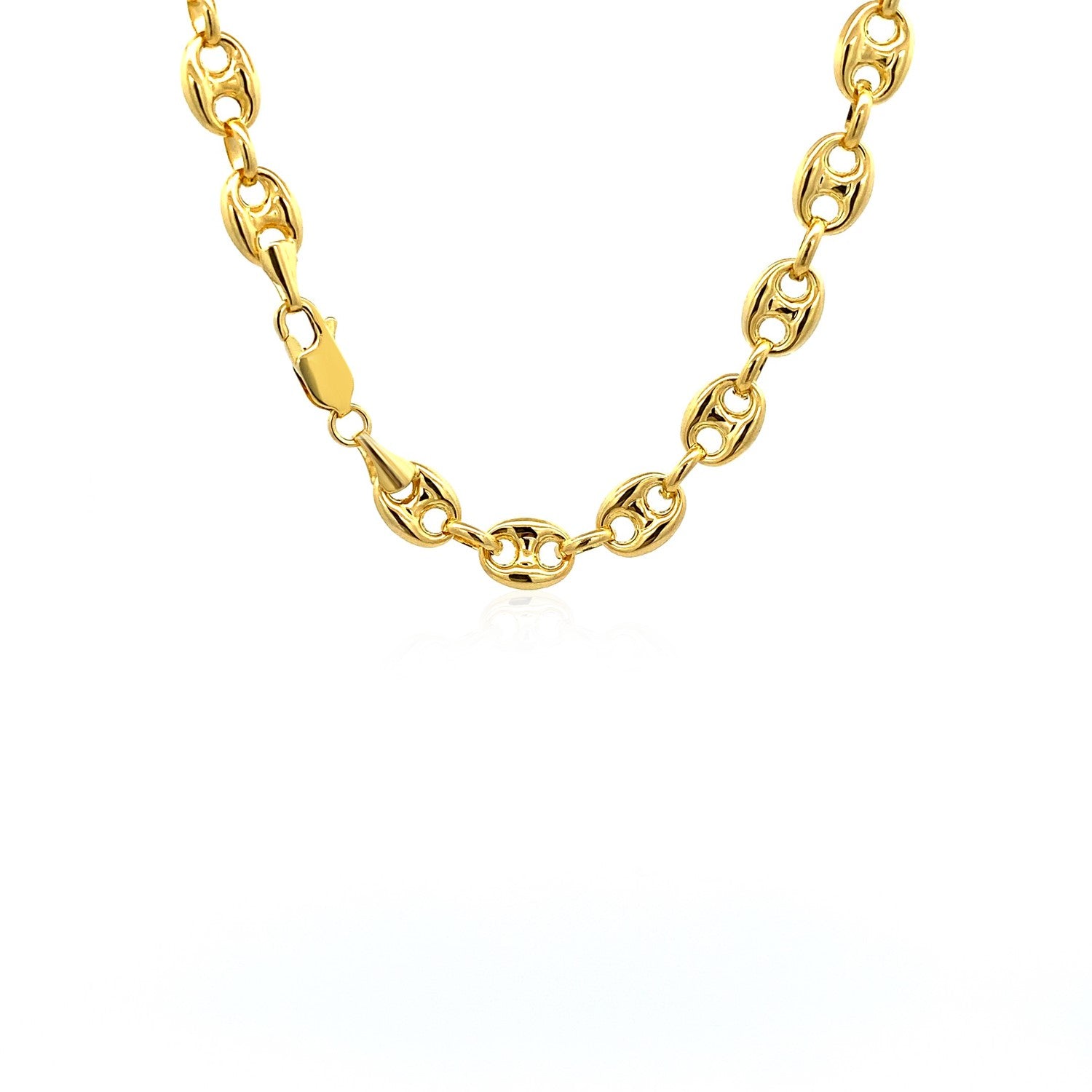 14k Yellow Gold Puffed Mariner Link Chain (6.80 mm) 