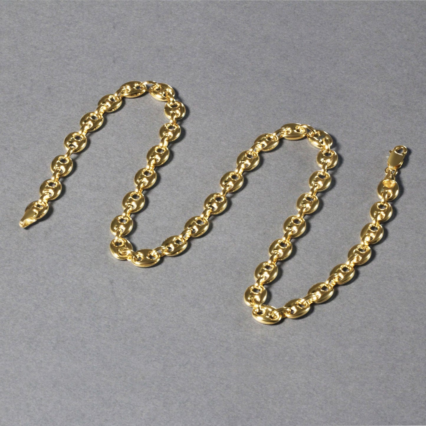 14k Yellow Gold Puffed Mariner Link Chain (6.80 mm) 