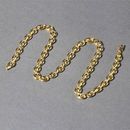 14k Yellow Gold Puffed Mariner Link Chain (6.80 mm) 