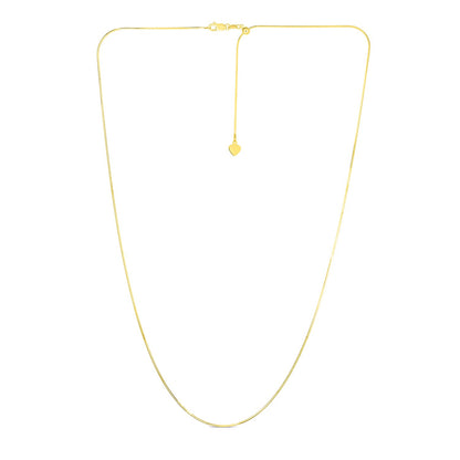 14k Yellow Gold Adjustable Snake Chain (0.80 mm) 