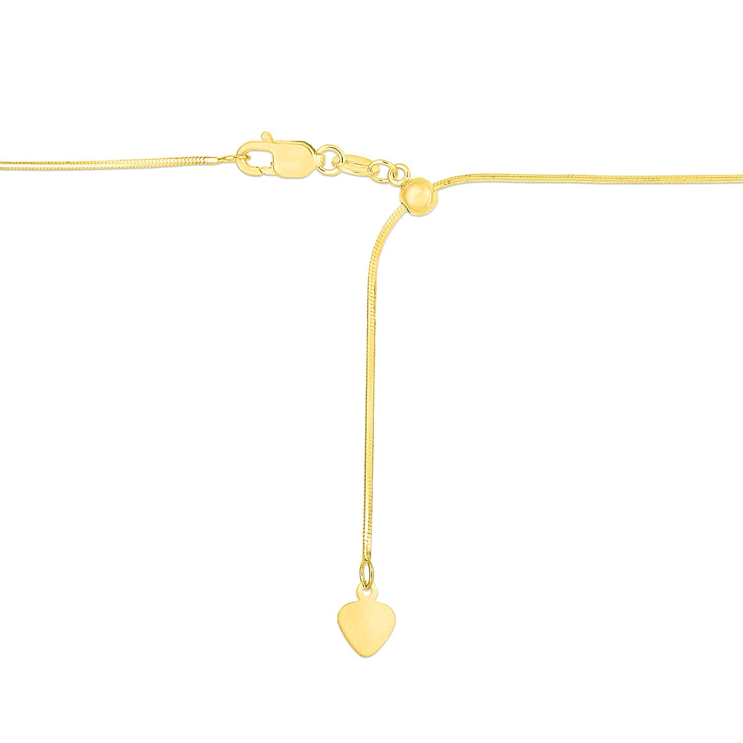 14k Yellow Gold Adjustable Snake Chain (0.80 mm) 