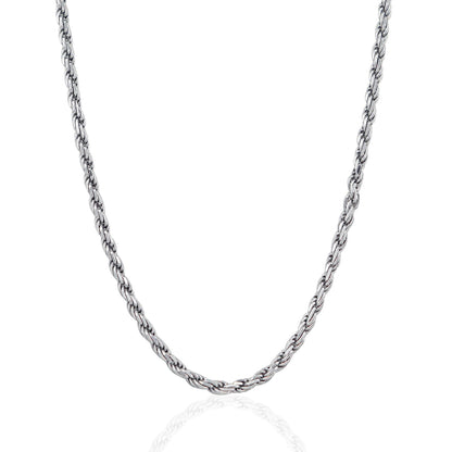 Sterling Silver Diamond Cut Rope Style Chain (3.60 mm) 