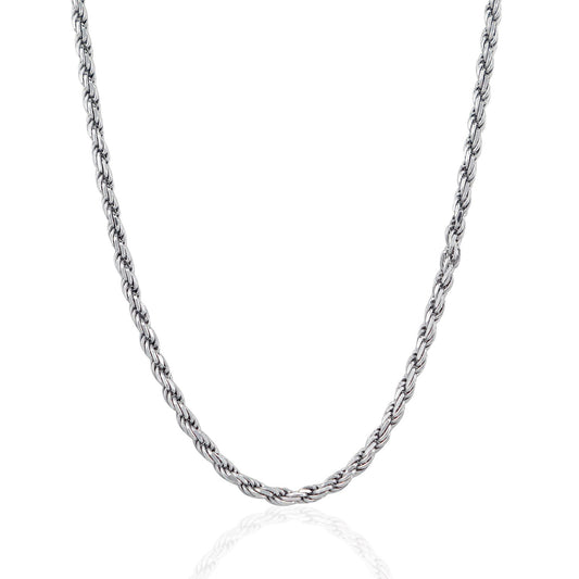 Sterling Silver Diamond Cut Rope Style Chain (3.60 mm) 