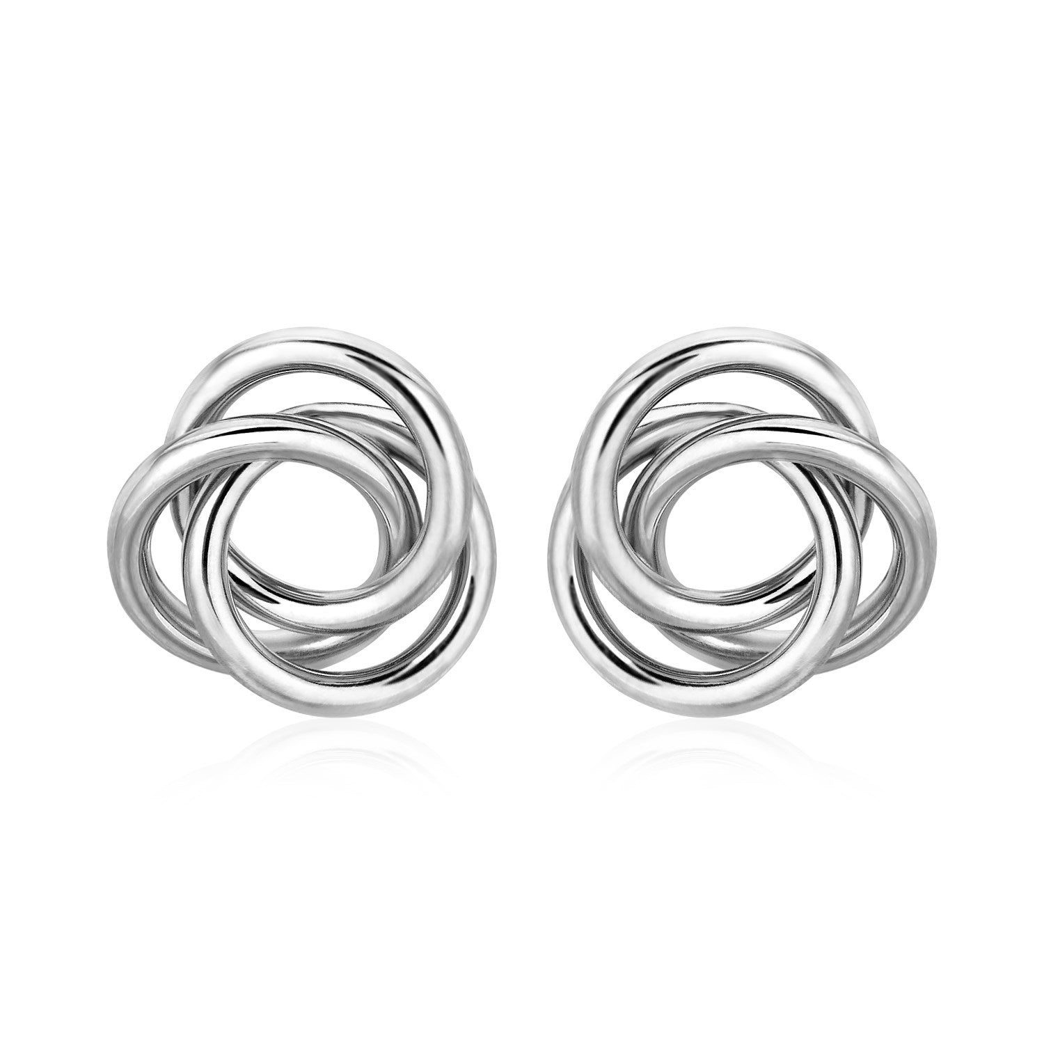 Polished Open Love Knot Earrings in Sterling Silver 