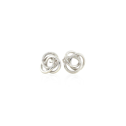 Polished Open Love Knot Earrings in Sterling Silver 