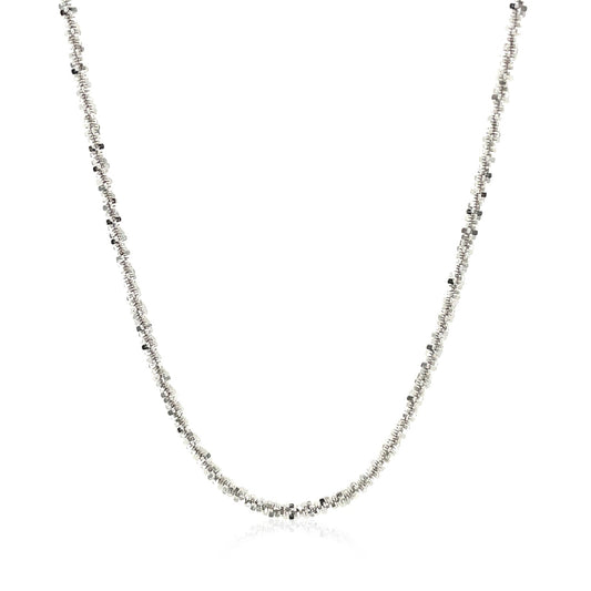 Rhodium Plated 2.2mm Sterling Silver Sparkle Style Chain (2.20 mm) 