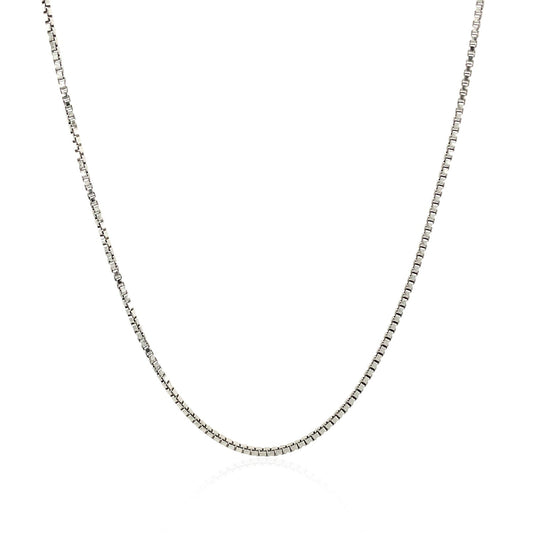 Sterling Silver Rhodium Plated Box Chain (1.10 mm) 