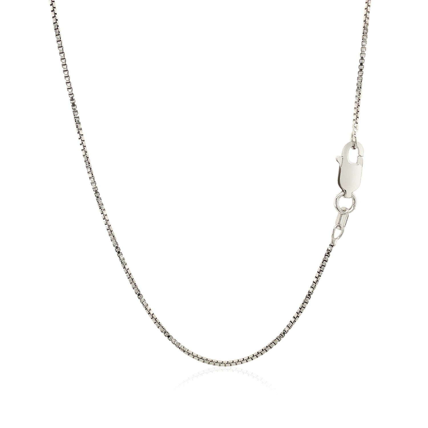 Sterling Silver Rhodium Plated Box Chain (1.10 mm) 