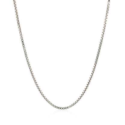 Sterling Silver Rhodium Plated Box Chain (1.30 mm) 