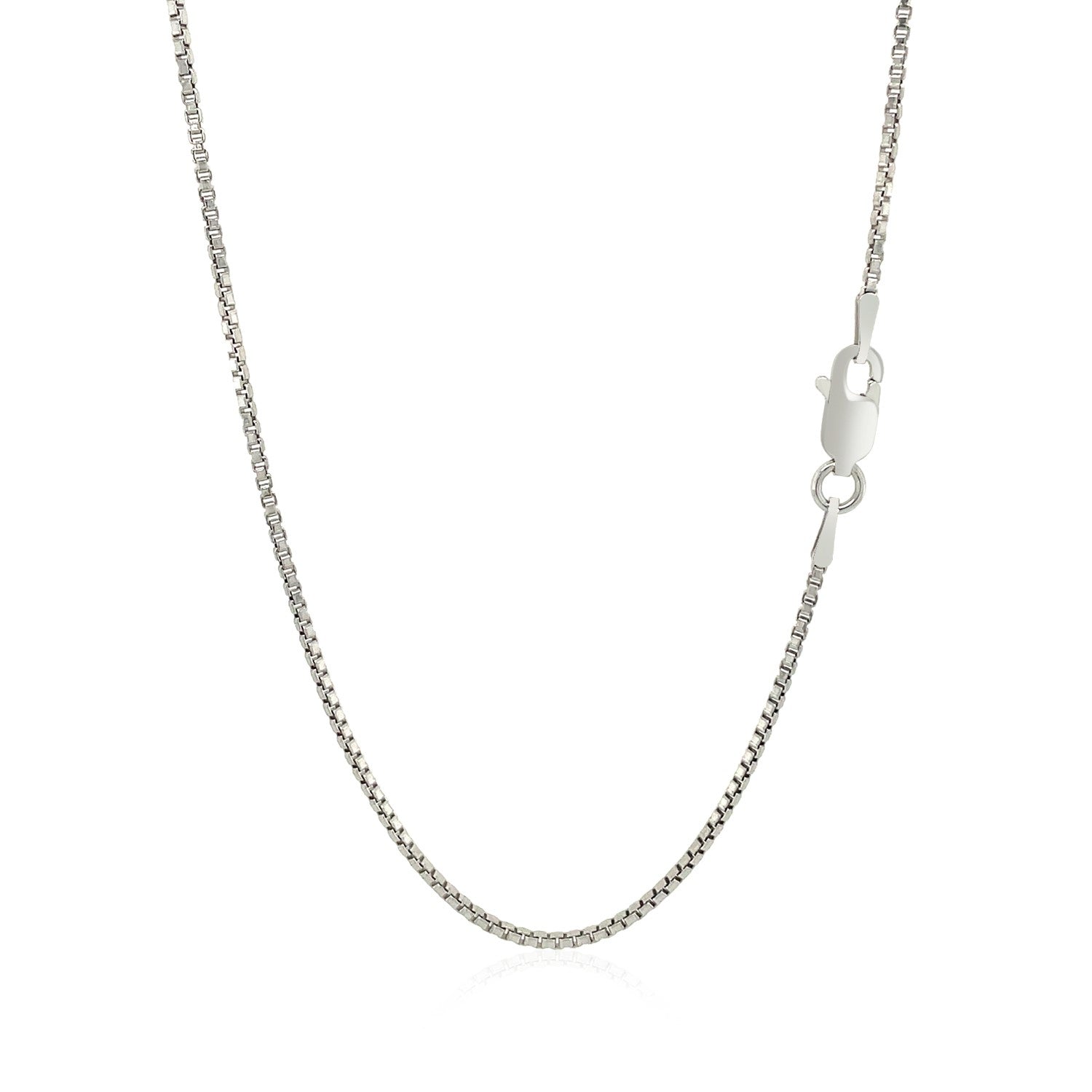 Sterling Silver Rhodium Plated Box Chain (1.30 mm) 