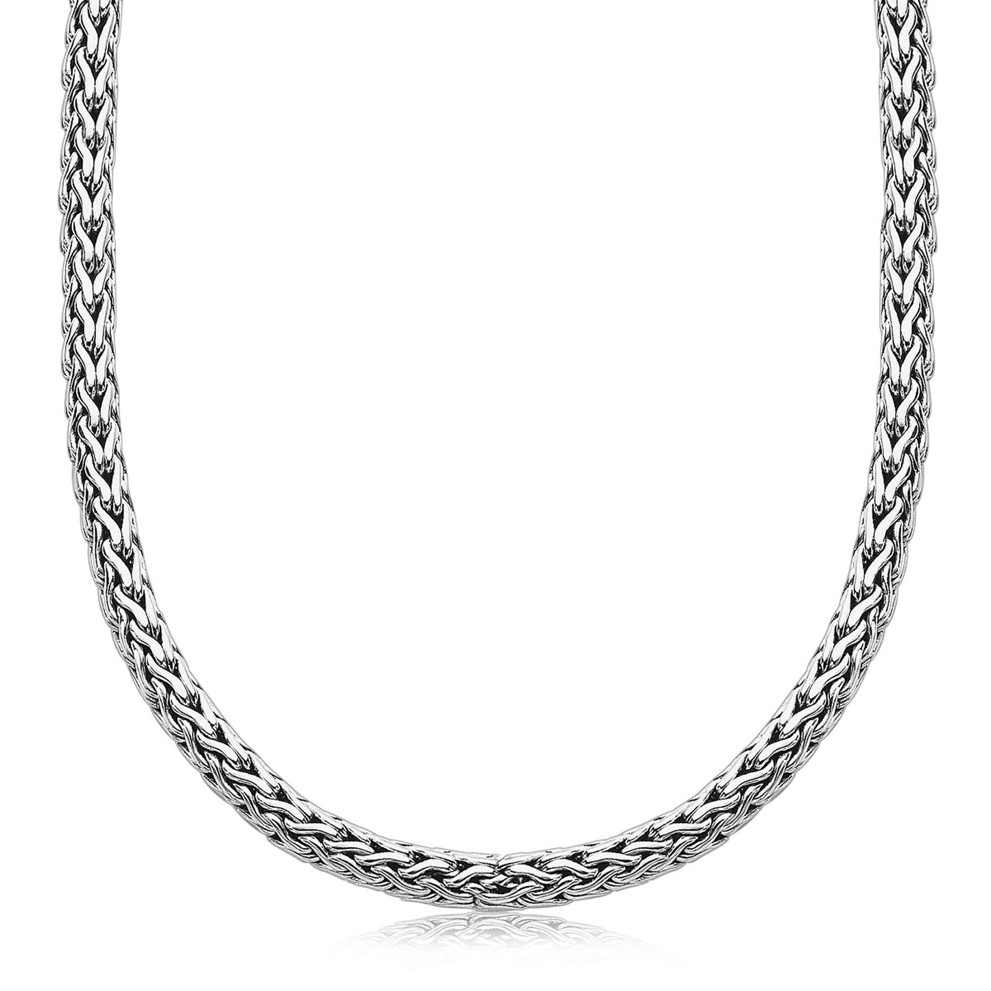Oxidized Sterling Silver Wheat Style Chain Men's Necklace 
