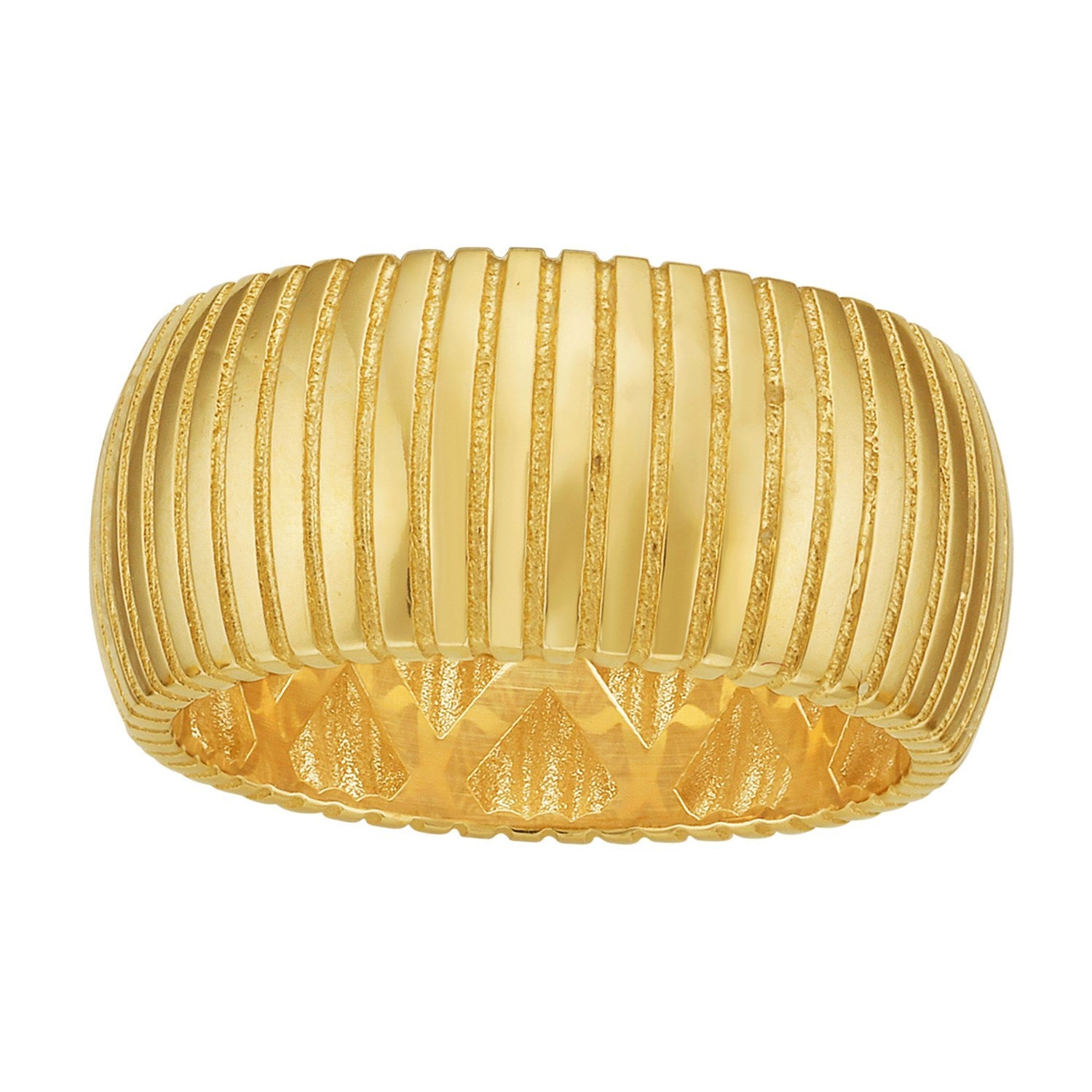 14K Yellow Gold Thick Tubogas Ring (9.90 mm) 