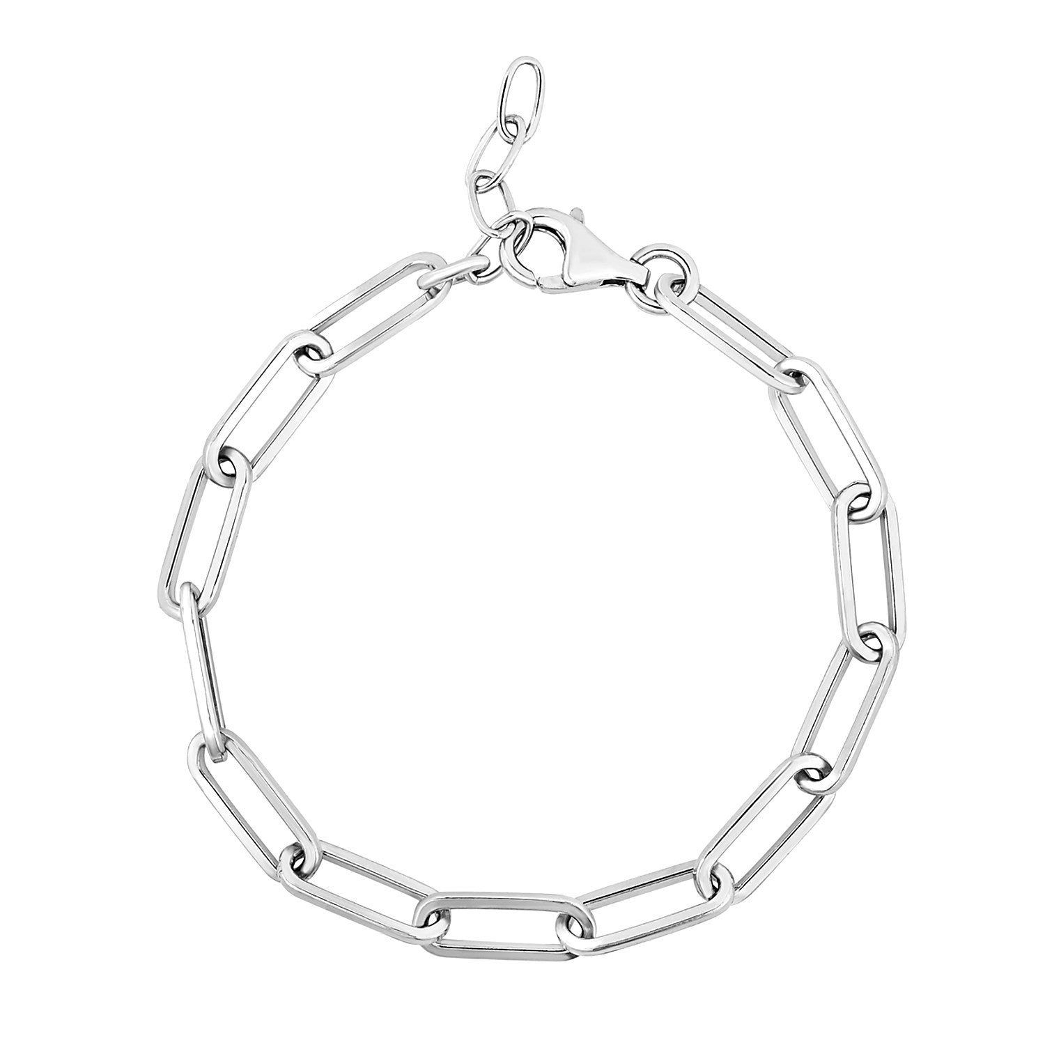 Sterling Silver Wide Paperclip Chain Bracelet (5.90 mm) 