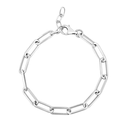 Sterling Silver Wide Paperclip Chain Bracelet (5.90 mm) 