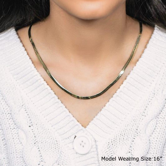 14k Yellow Gold Super Flex Herringbone Chain (3.80 mm) 
