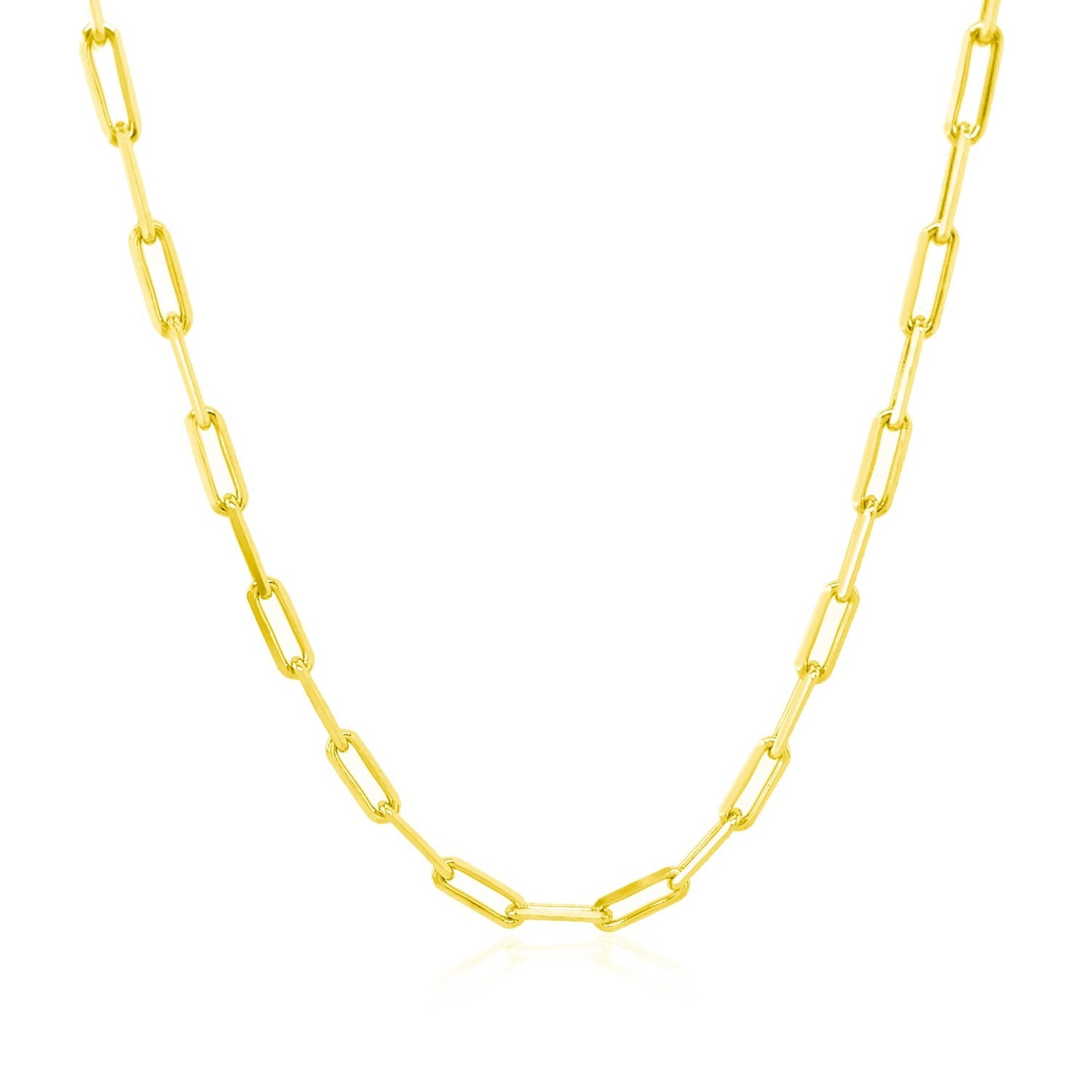 18K Yellow Gold Paperclip Chain (2.50 mm) 