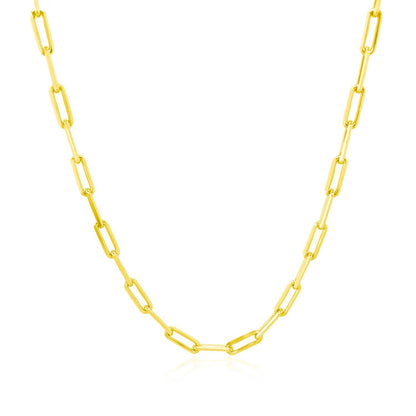 18K Yellow Gold Paperclip Chain (2.50 mm) 
