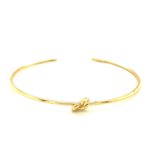 14k Yellow Gold Polished Cuff Bangle with Knot (5.50 mm) 