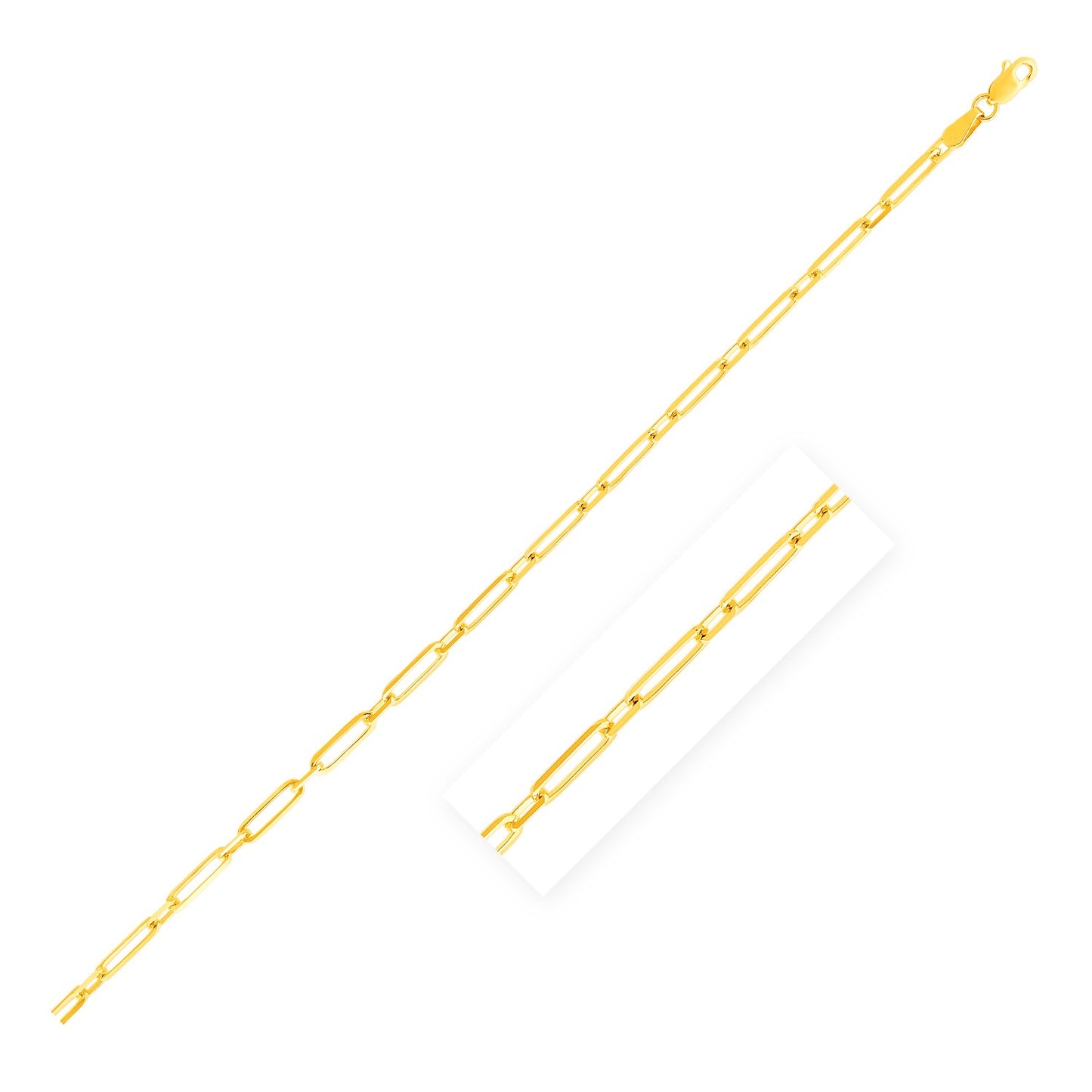 14k Yellow Gold Alternating Paperclip Chain (2.80 mm) 
