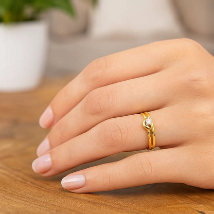Star & Moon Ring in 10K Two Tone Gold 