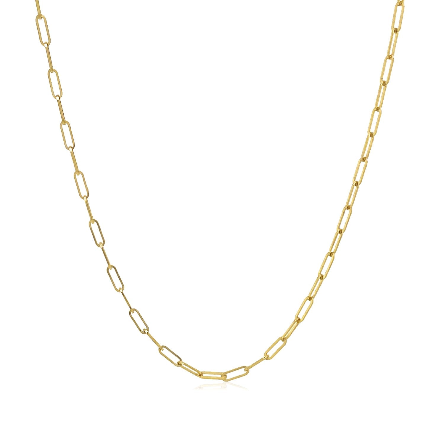 14K Yellow Gold Fine Paperclip Chain (1.50 mm) 