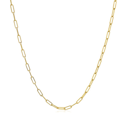 14K Yellow Gold Fine Paperclip Chain (1.50 mm) 