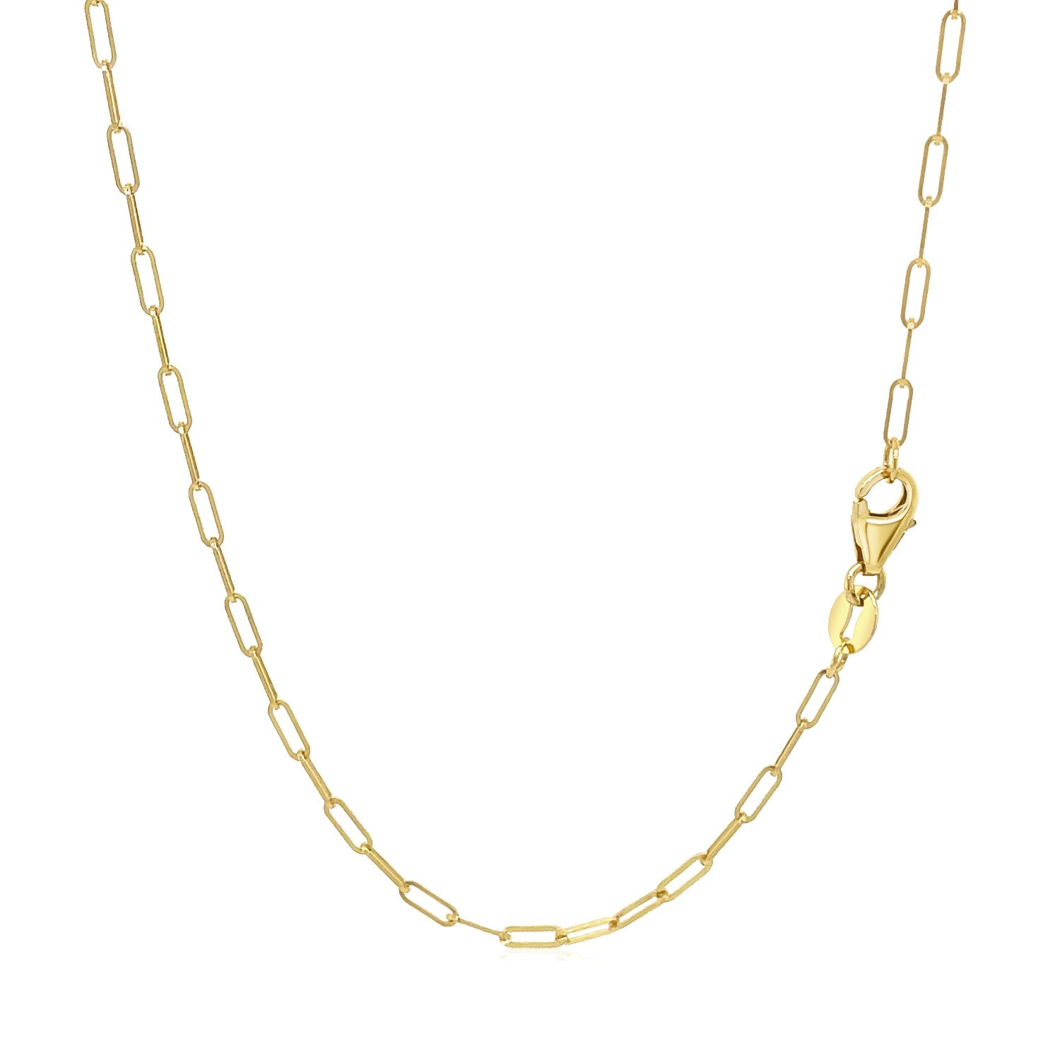 14K Yellow Gold Fine Paperclip Chain (1.50 mm) 