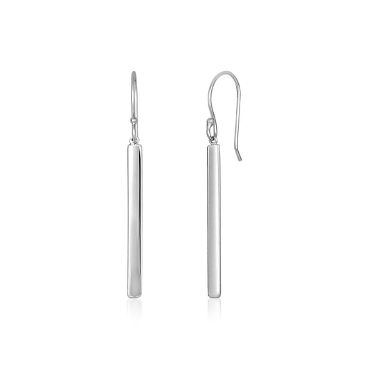 Sterling Silver Polished Bar Earrings 
