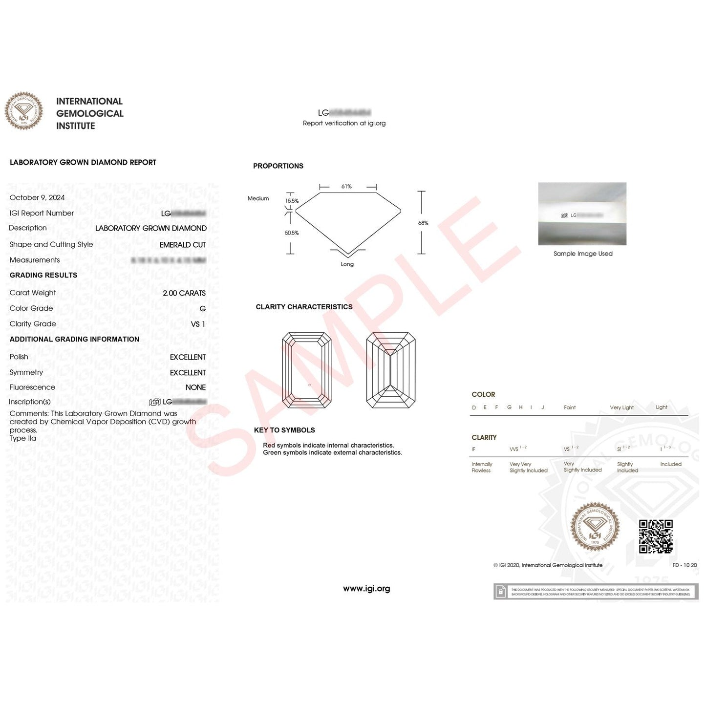2 Carat Emerald Lab Grown IGI G/VS1 Diamond Solitaire Ring in 10K Yellow Gold 