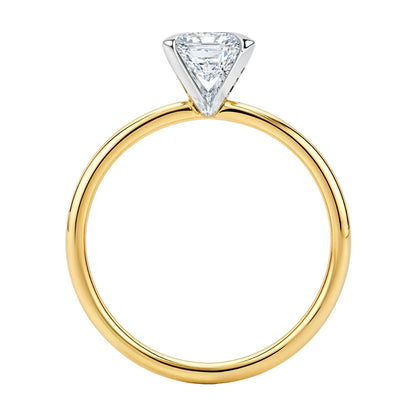 2 Carat Emerald Lab Grown IGI G/VS1 Diamond Solitaire Ring in 10K Yellow Gold 