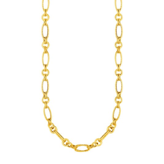 14k Yellow Gold Twisted and Polished Link Necklace 